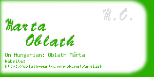 marta oblath business card