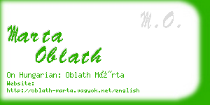 marta oblath business card